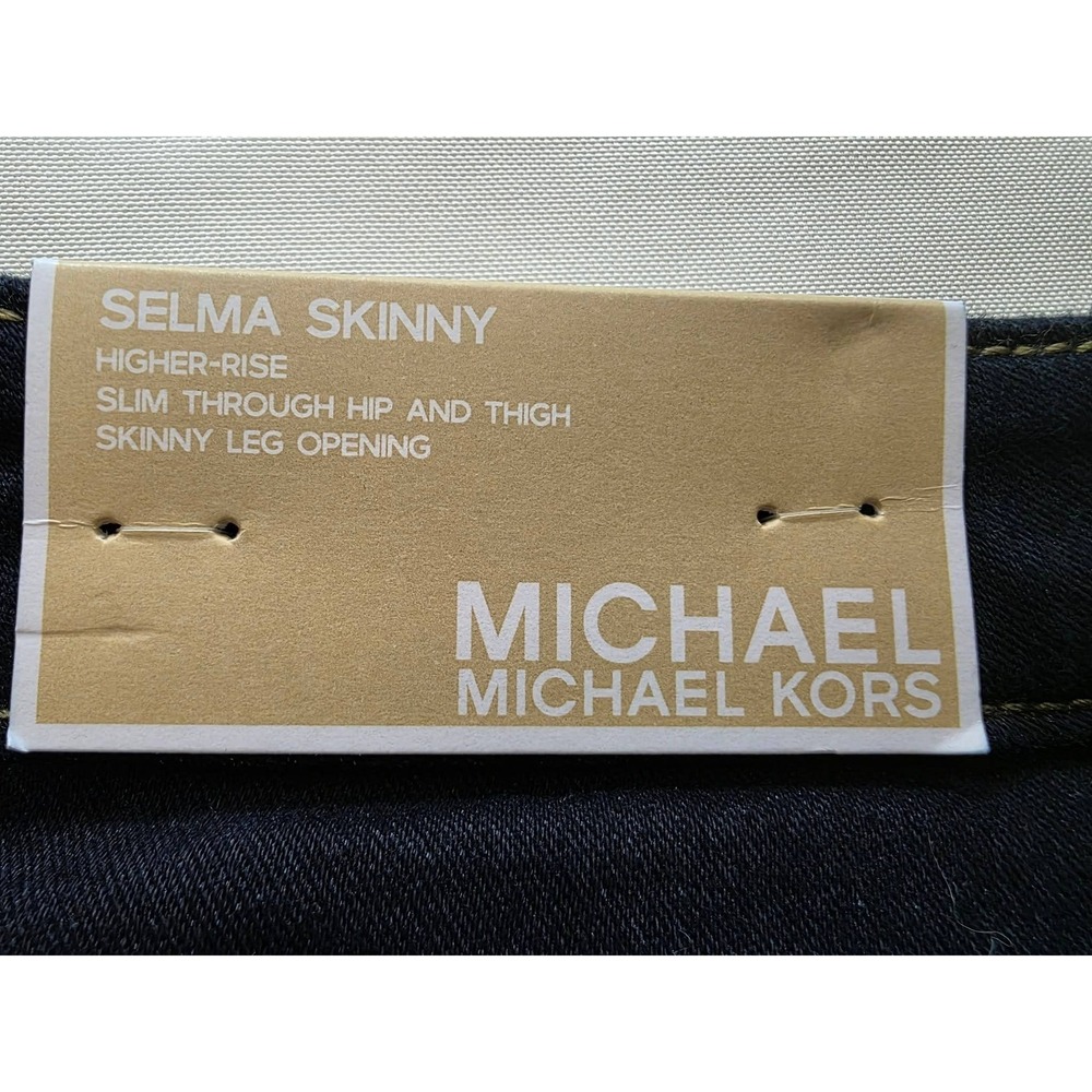 NWT MICHAEL KORS Women's Skinny Jeans Dark Wash Size 4 Button Fly "Skinny" - Picture 10 of 16